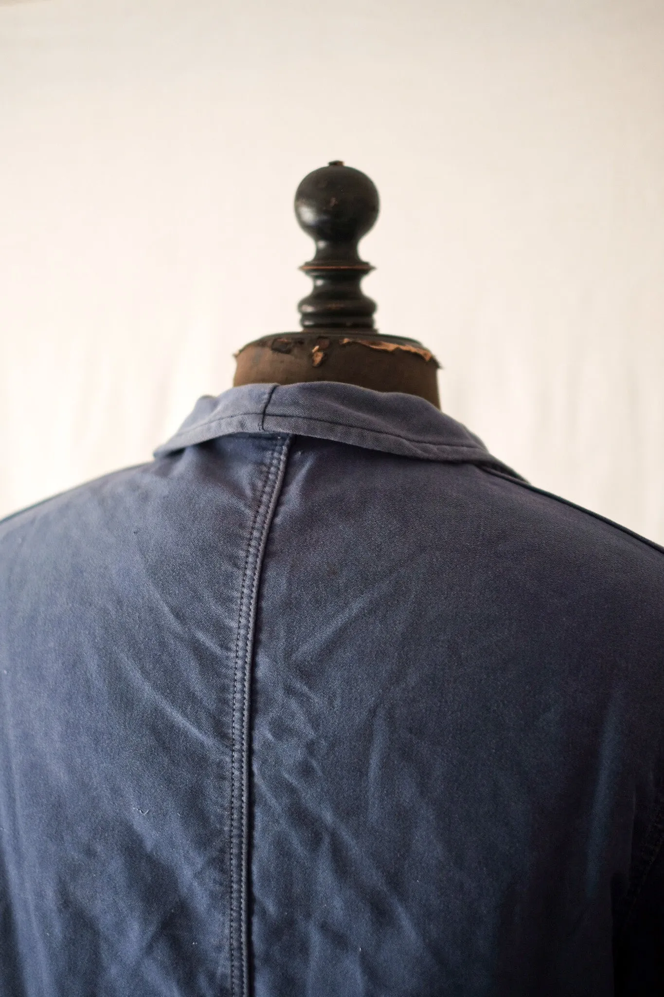 [~ 50's] Veste de travail de moleskin bleu vintage française 