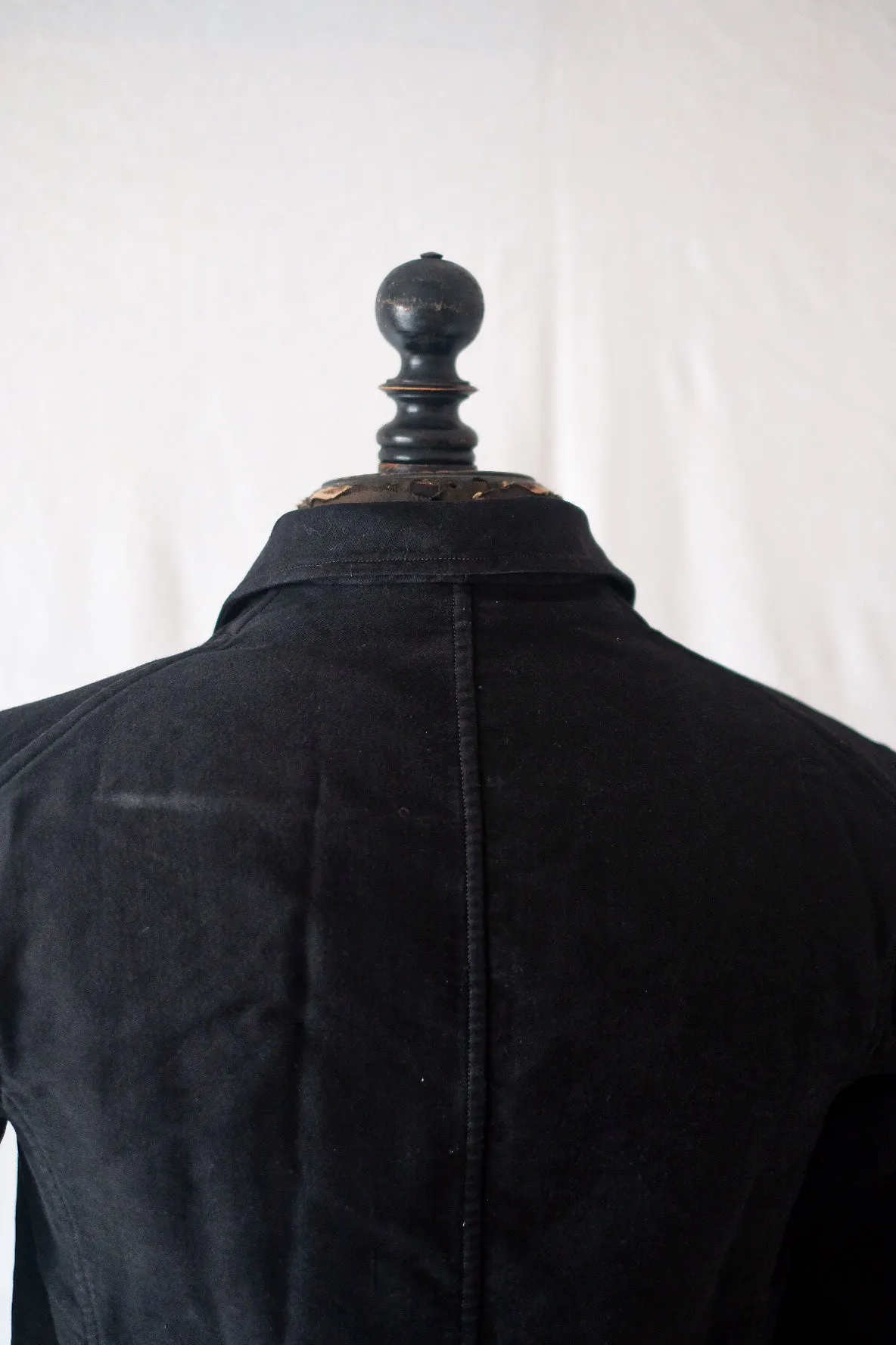 [~ 50's] Veste de travail de moleskin noire vintage française