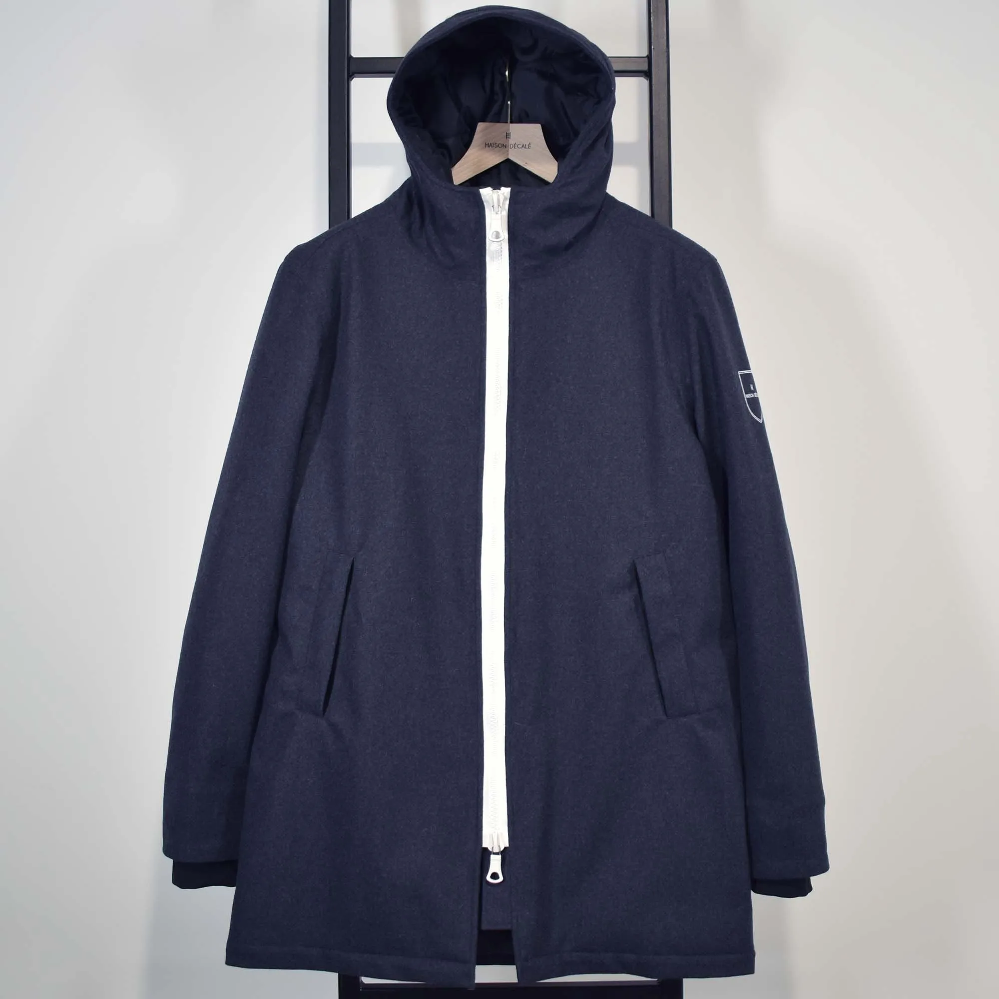 #7 Parka doublée laine bleu chiné