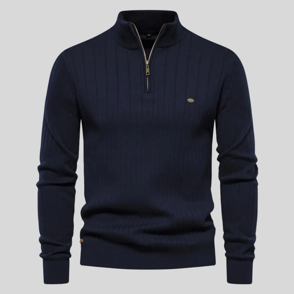 Andreas - Le pull zippé gris pour homme