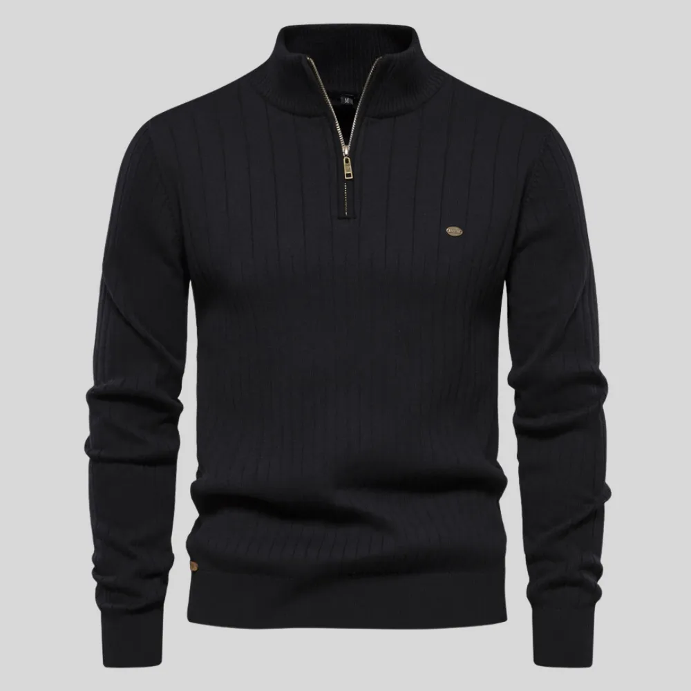 Andreas - Le pull zippé gris pour homme