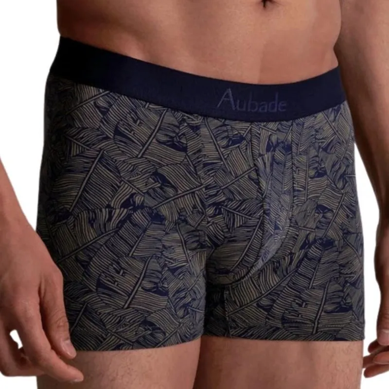 AUBADEMEN Boxer Homme Coton Bio MAPA Bleu marine Taupe