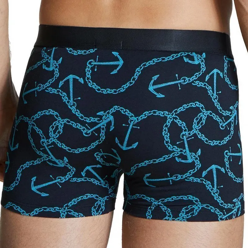 AUBADEMEN Boxer Homme Coton Modal ANCHOR Marine