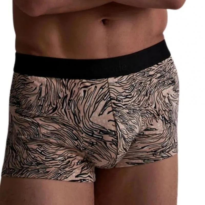 AUBADEMEN Boxer Homme Coton Modal FELN Noir Taupe