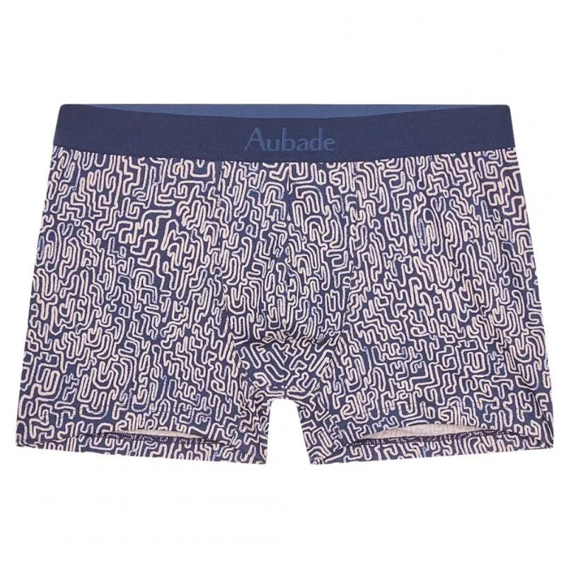 AUBADEMEN Boxer Homme Coton Modal NEWC Bleu