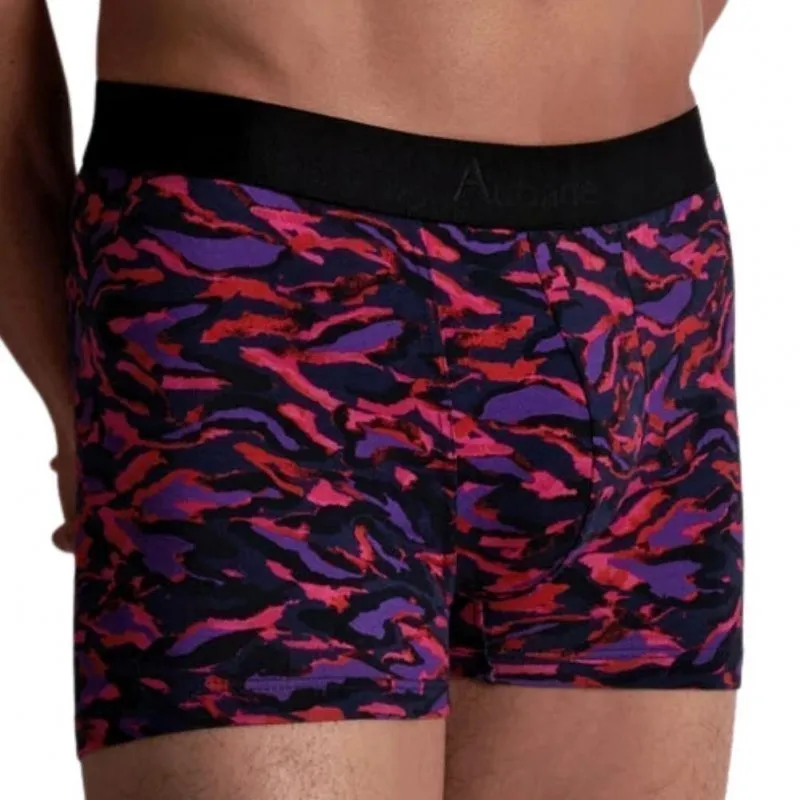 AUBADEMEN Boxer Homme Coton Modal PLAU Rose Violet