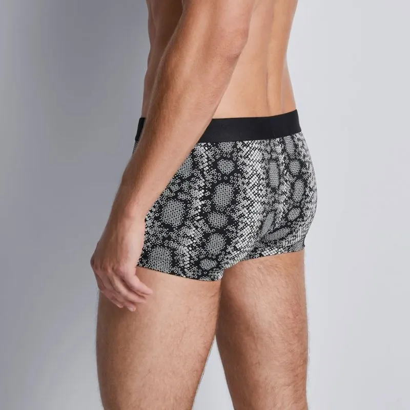 AUBADEMEN Shorty Homme Coton Modal REPT Noir Blanc