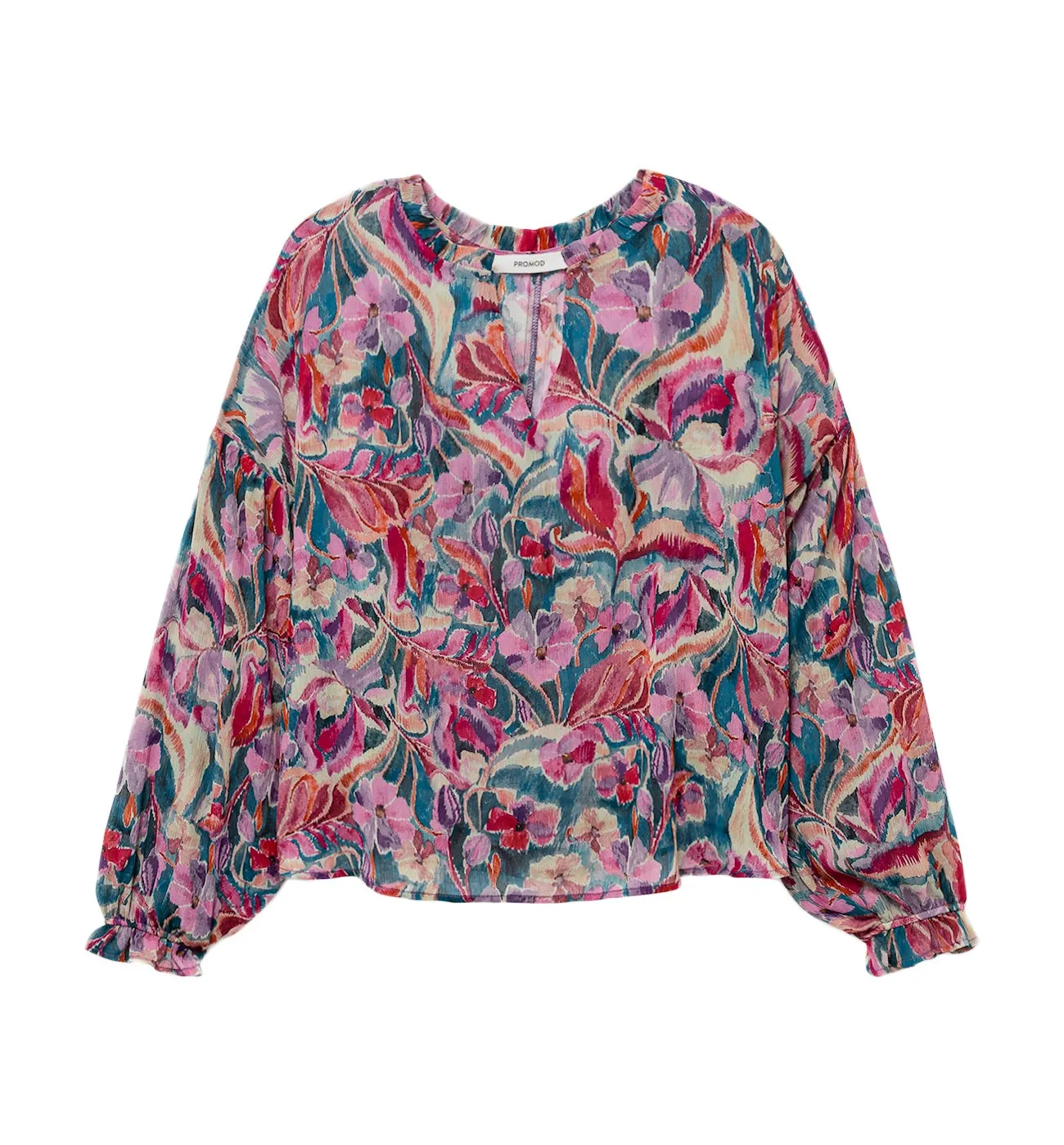 Blouse imprimée écoconçue - Imprimé multicolore