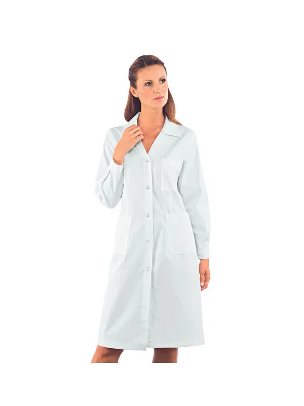 Blouse Médicale Femme Boutons Pression Blanc