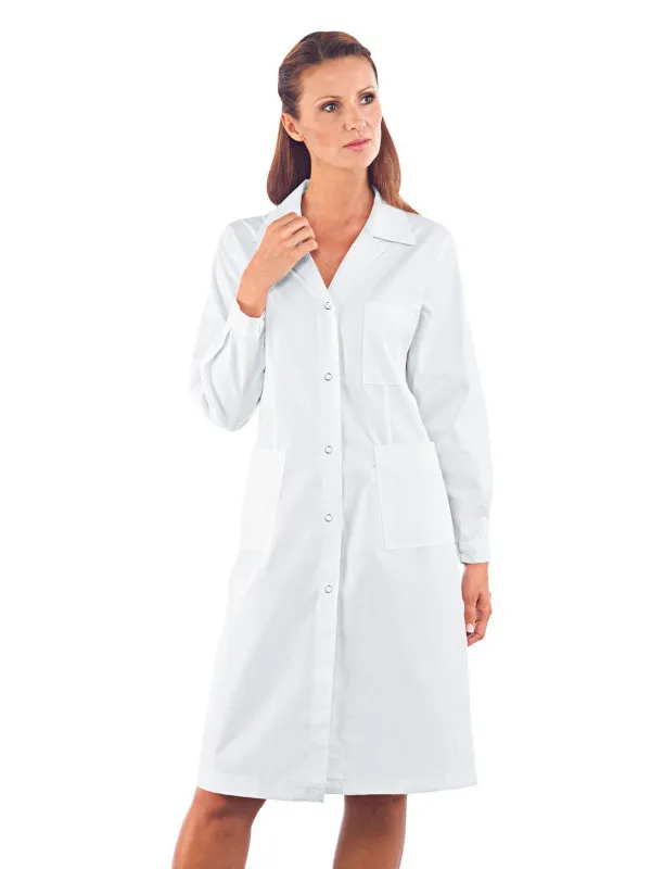 Blouse Médicale Femme Boutons Pression Blanc