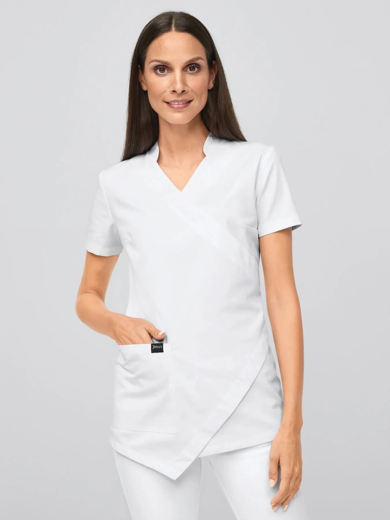 Blouse médicale à enfiler asymétrique