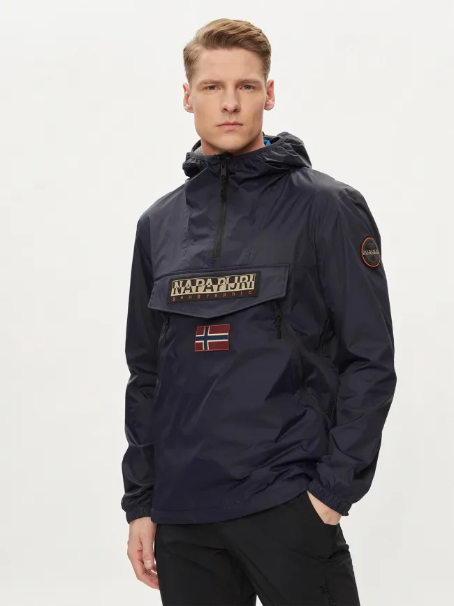 Blouson anorak rainforest bleu marine homme - Napapijri | wimod