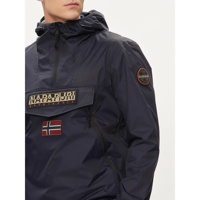 Blouson anorak rainforest bleu marine homme - Napapijri | wimod