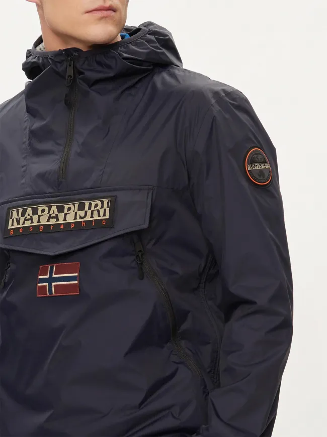 Blouson anorak rainforest bleu marine homme - Napapijri | wimod