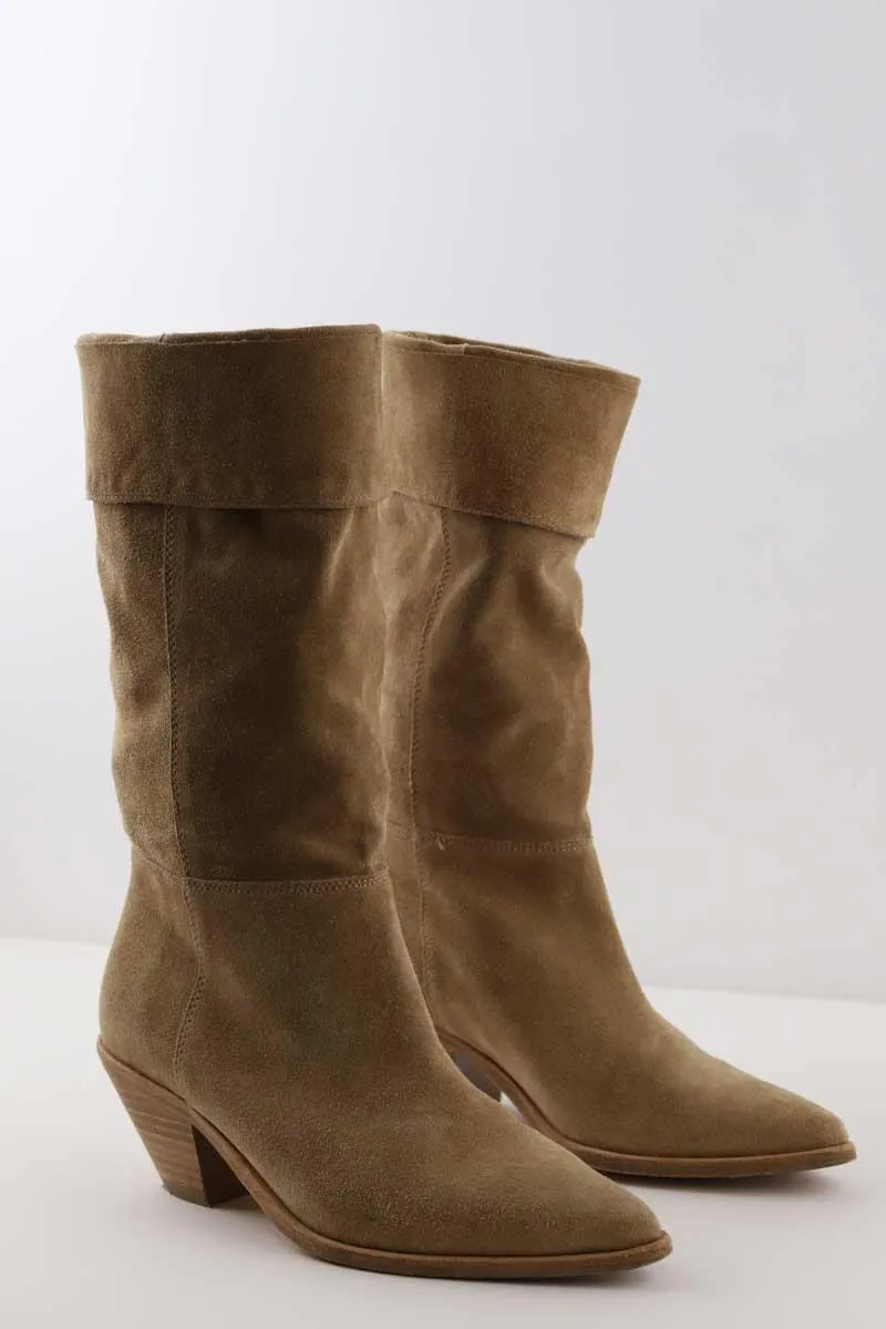 Bottes en cuir Bash marron. Matière principale cuir. Taille 38.