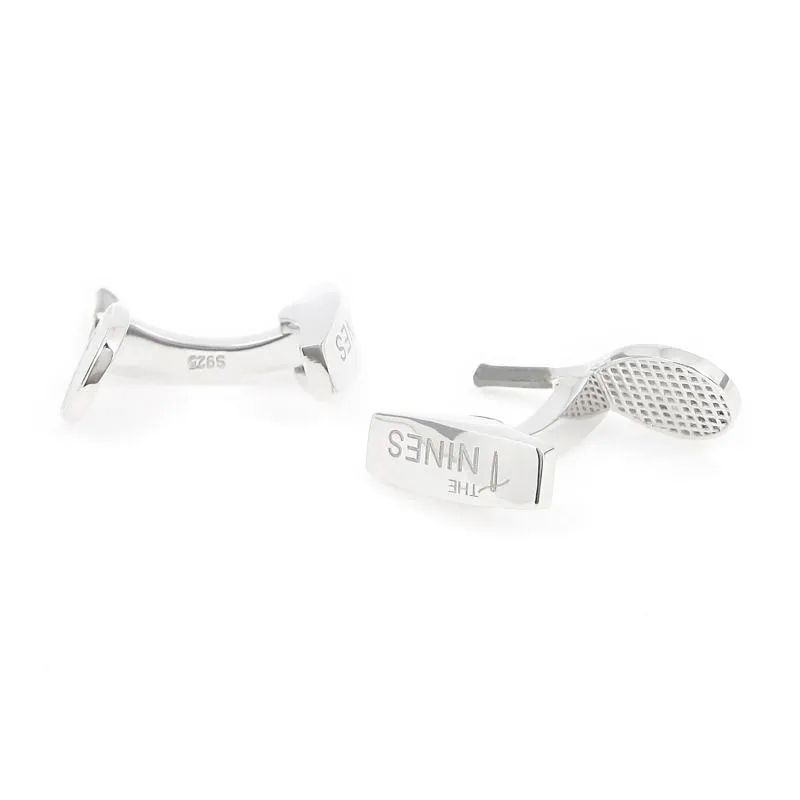 Boutons de manchette argent massif tennis Key Biscane