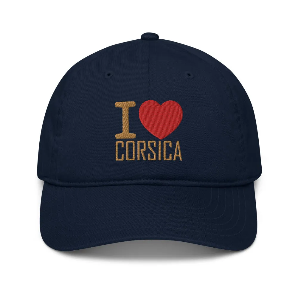 Casquette de baseball bio I Love Corsica