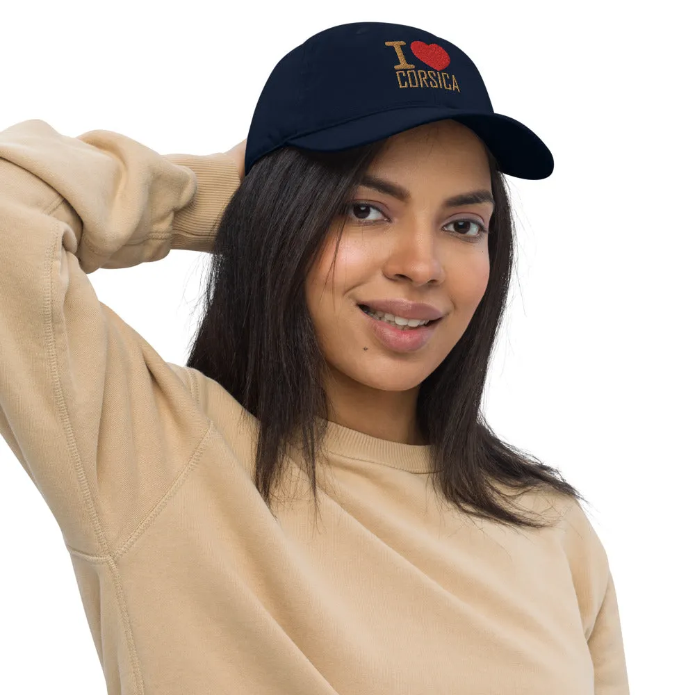 Casquette de baseball bio I Love Corsica