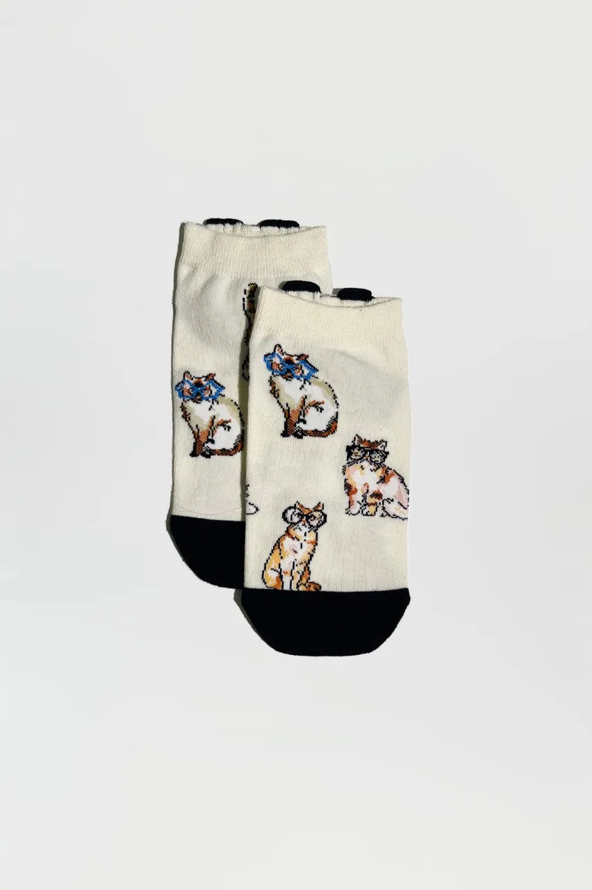 Chaussettes basses motif chats