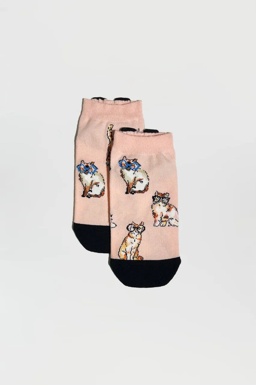 Chaussettes basses motif chats