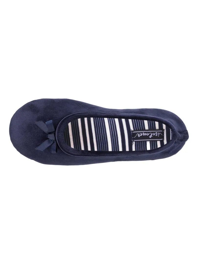 Chaussons ballerines Femme Marine Petit Nœud - Bleu marine