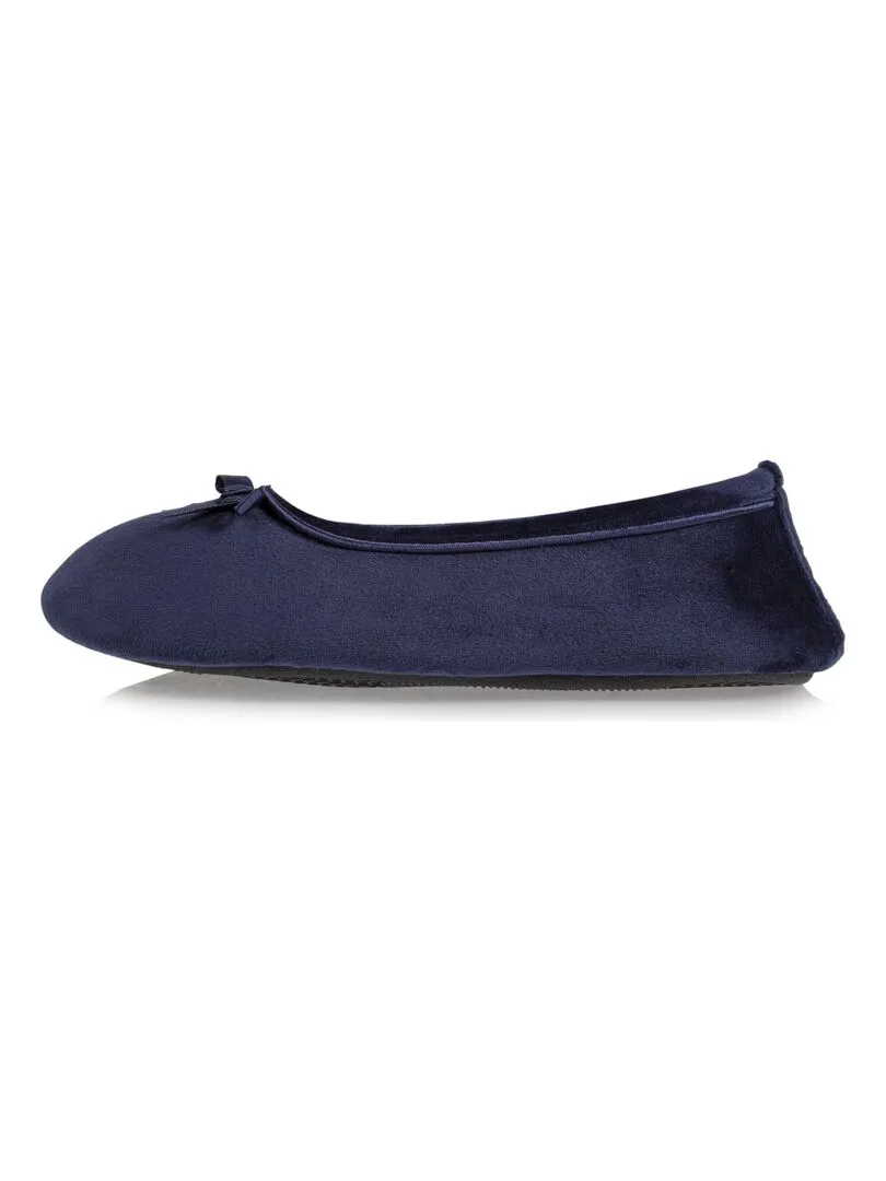 Chaussons ballerines Femme Marine Petit Nœud - Bleu marine