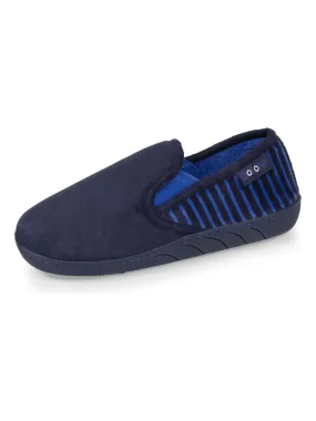 Chaussons mocassins Junior rayées Marine - Bleu marine