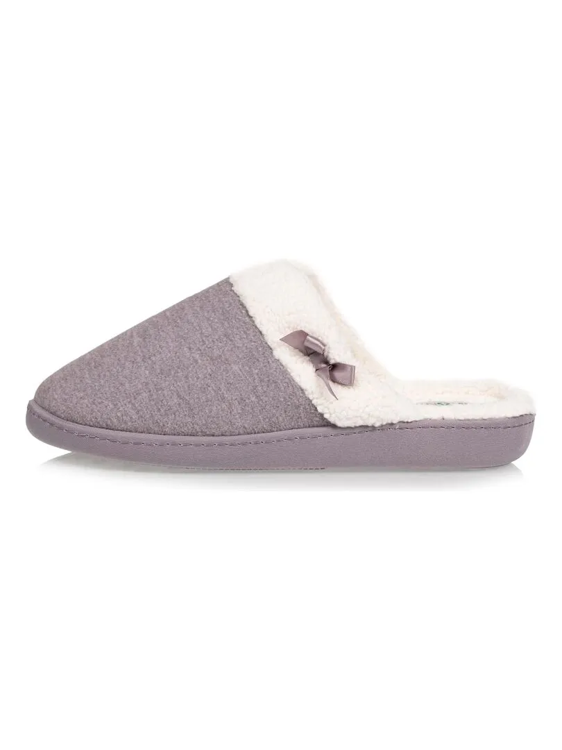 Chaussons mules recyclées Femme Gris - Gris chiné