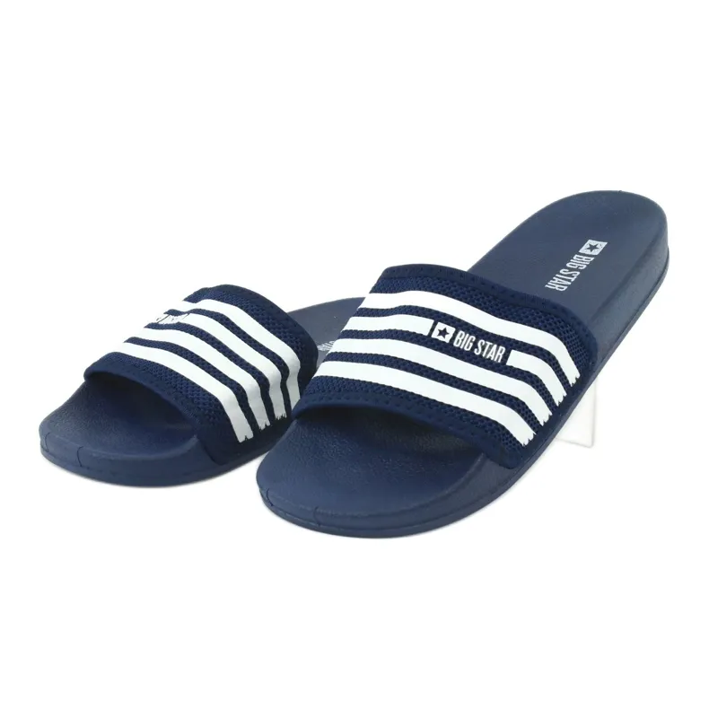 Chaussons profilés bleu marine Big Star blanche