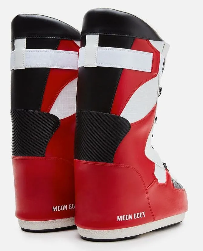 chaussures Tecnica Moon Boot Icon Sneaker Hi - White/Red/Black