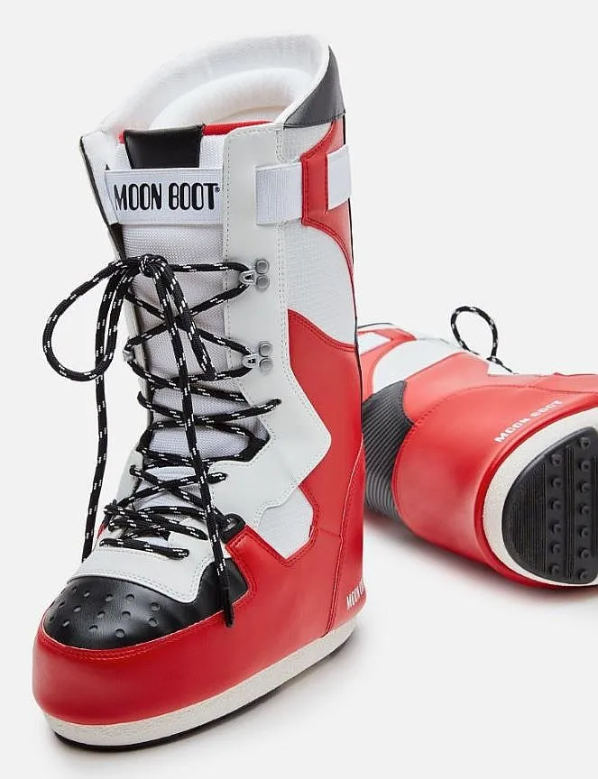 chaussures Tecnica Moon Boot Icon Sneaker Hi - White/Red/Black