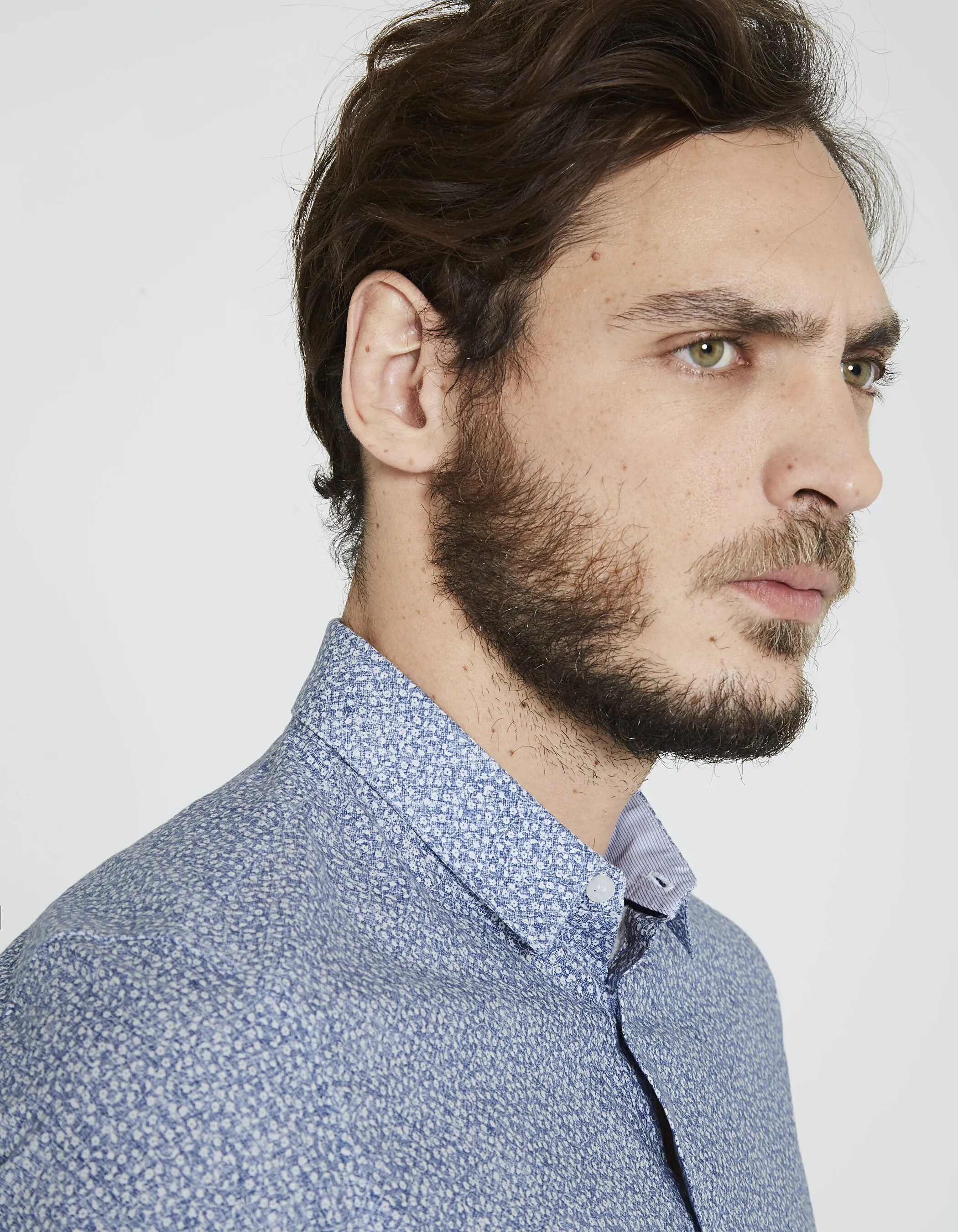 Chemise bleu indigo délavé homme 