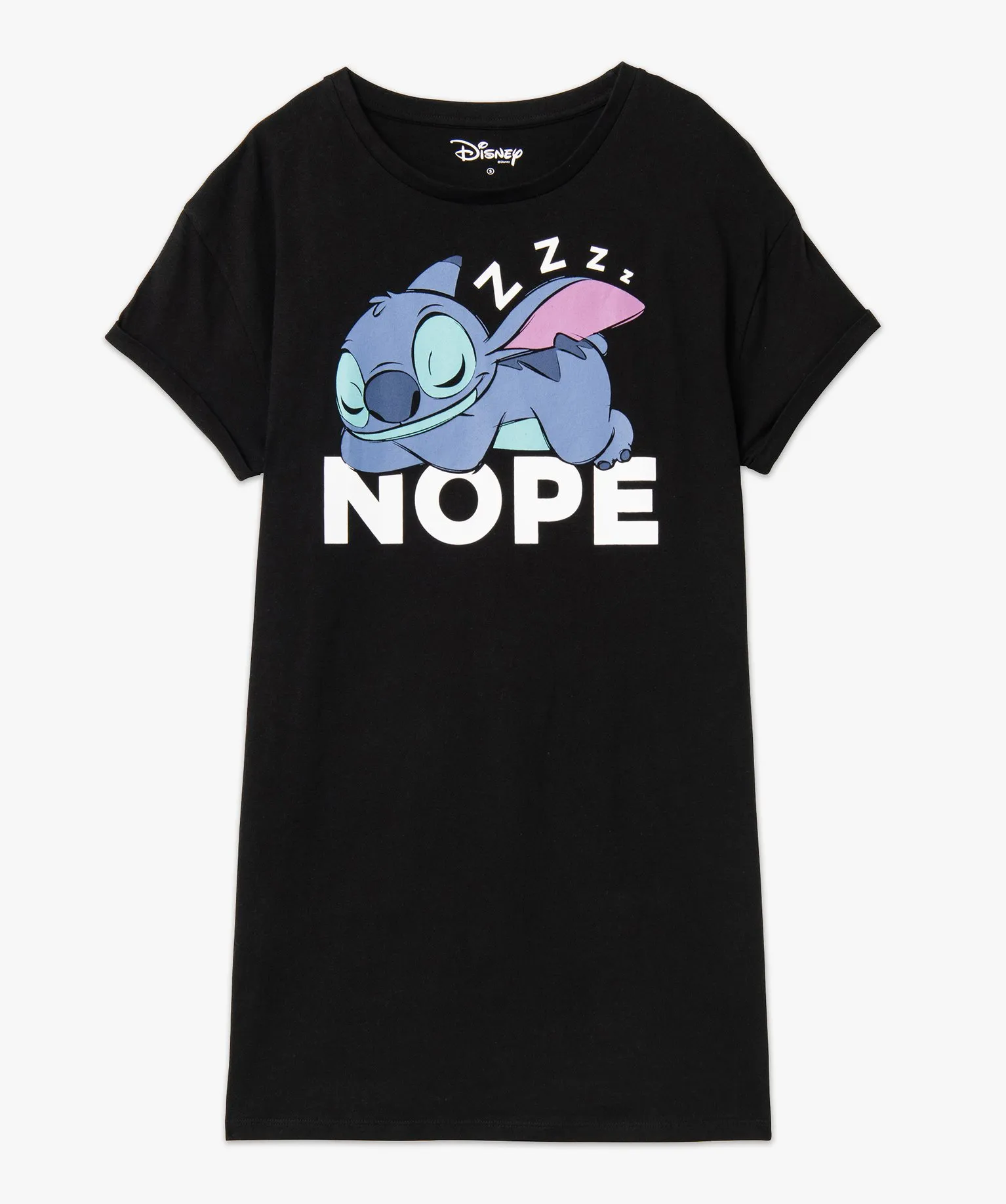 chemise de nuit avec motif stitch femme - disney noir nuisettes chemises de nuit