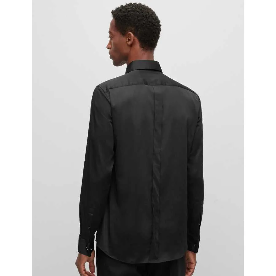 Chemise En Coton Noir - Boss pour homme