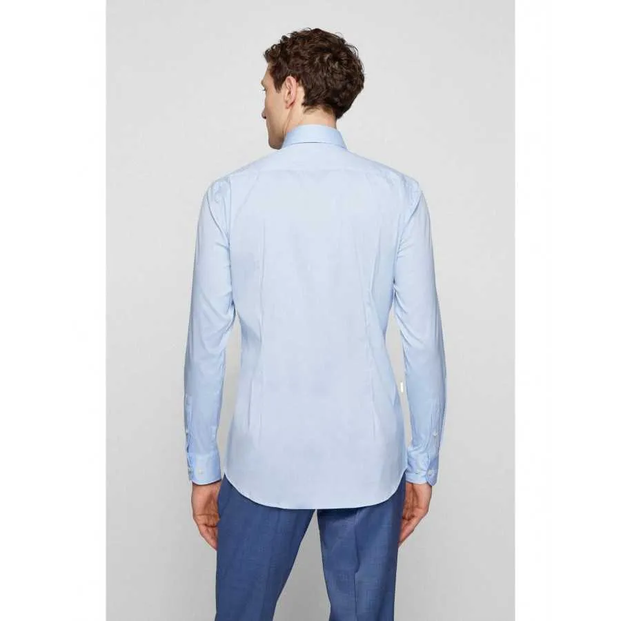 Chemise en popeline de coton bleu - Boss pour hommes à Toulouse