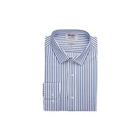 Chemise homme blanches à rayures navy Léonel