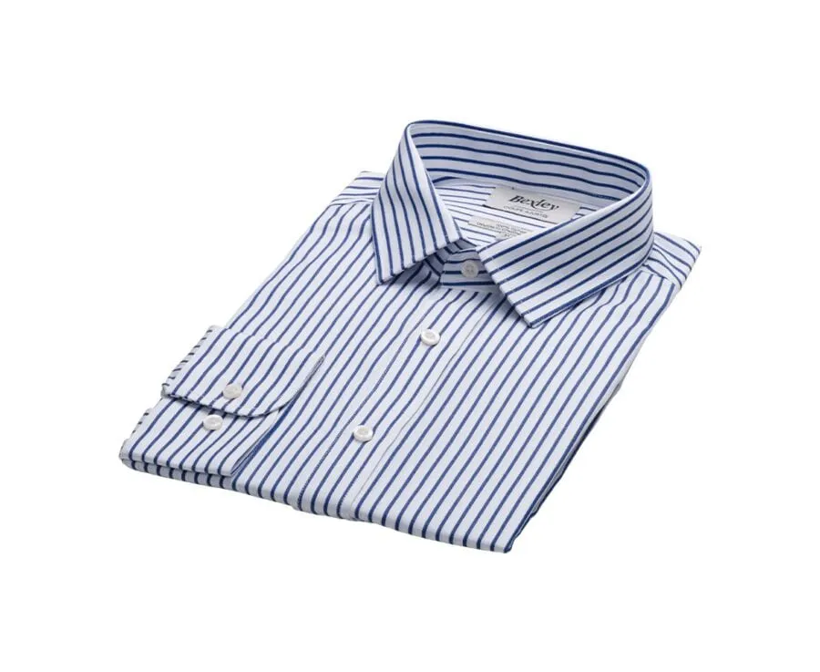 Chemise homme blanches à rayures navy Léonel