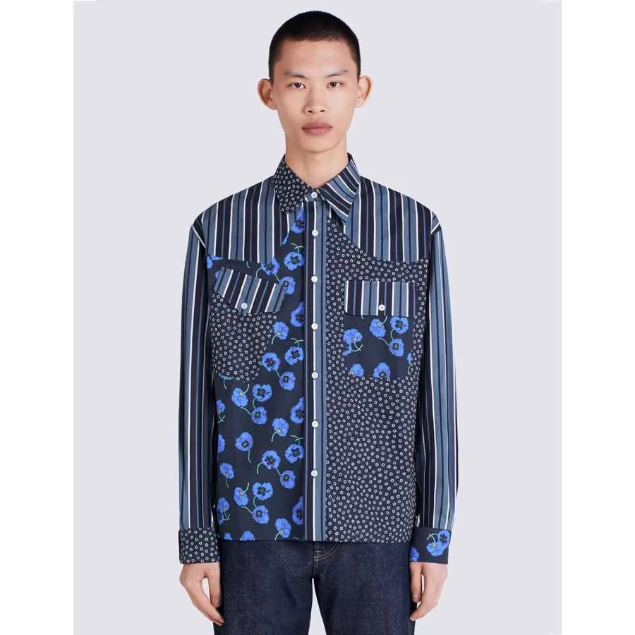 Chemise Imprimée Bleue - Kenzo pour hommes à Toulouse