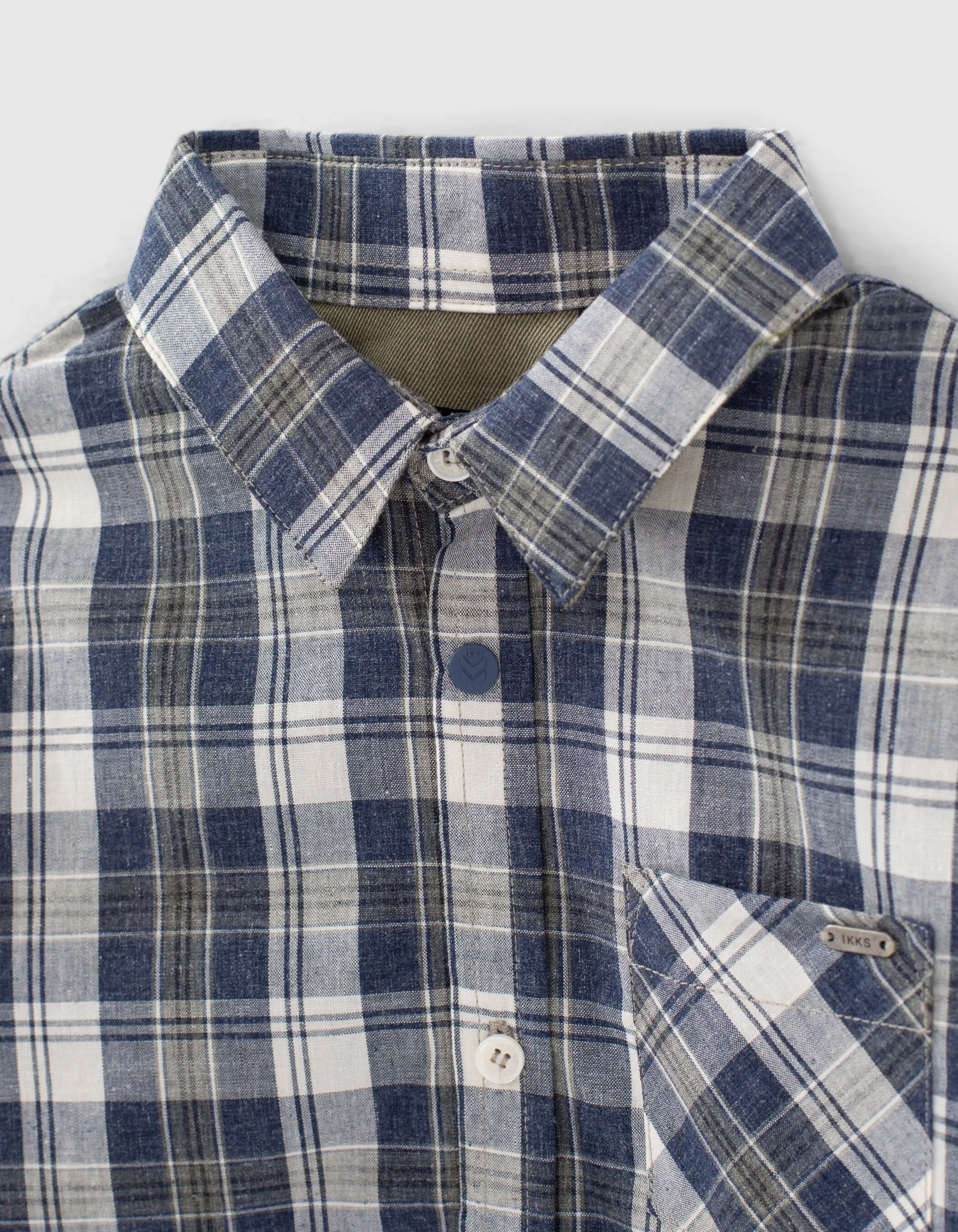 Chemise indigo à carreaux garçon 