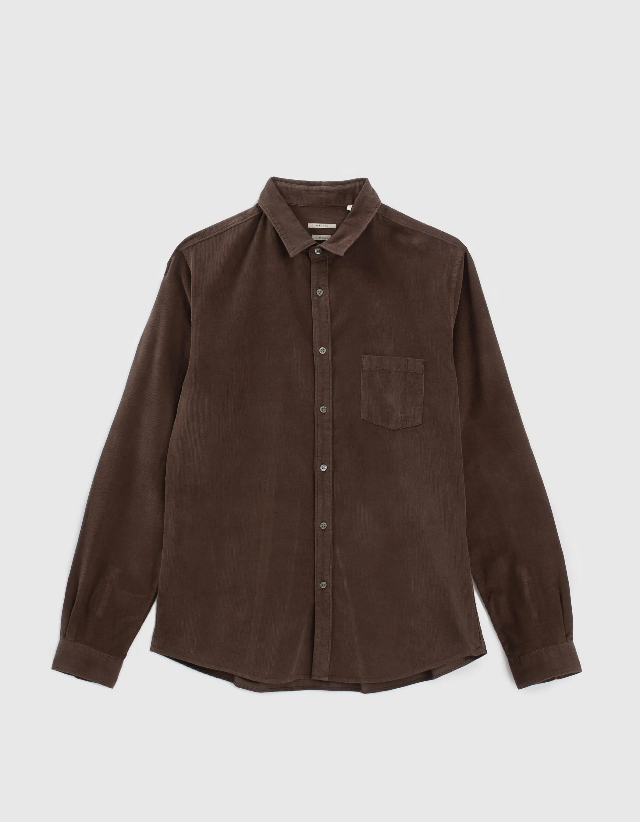 Chemise regular dark choco en velours milleraies homme