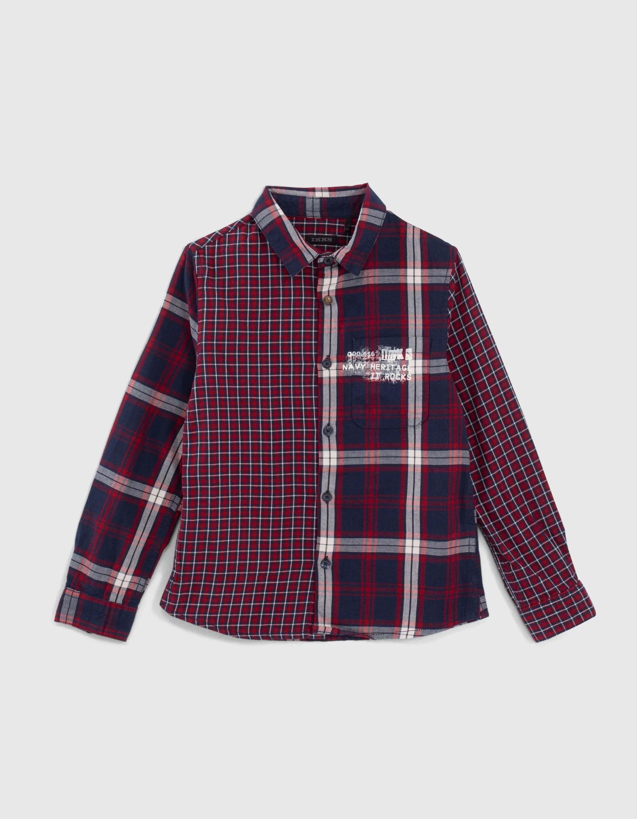 Chemise rouge motif carreaux garçon 