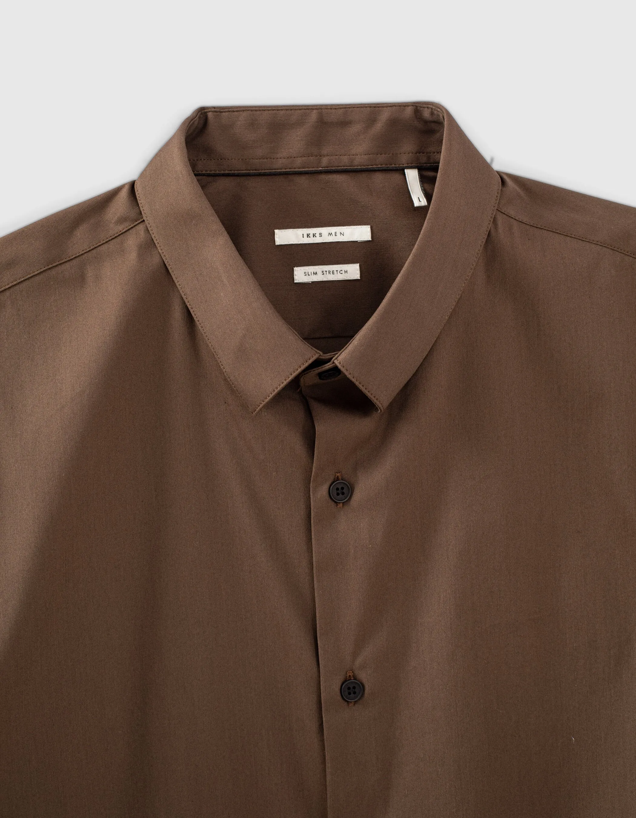 Chemise SLIM STRETCH marron glacé Homme