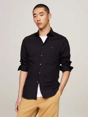 Chemise TH Flex en popeline | Noir | Tommy Hilfiger