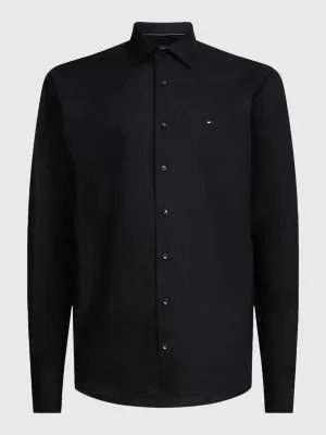 Chemise TH Flex en popeline | Noir | Tommy Hilfiger