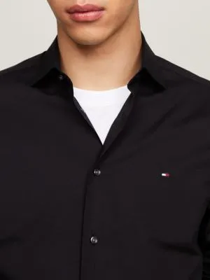 Chemise TH Flex en popeline | Noir | Tommy Hilfiger