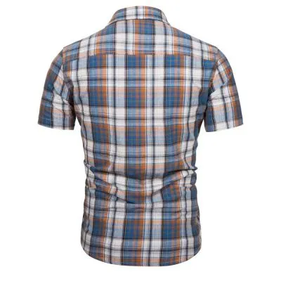 Chemise à manches courtes motif écossais pour homme