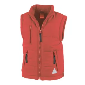 Doudoune anorak sans manches bodywarmer enfant - R088J - rouge 