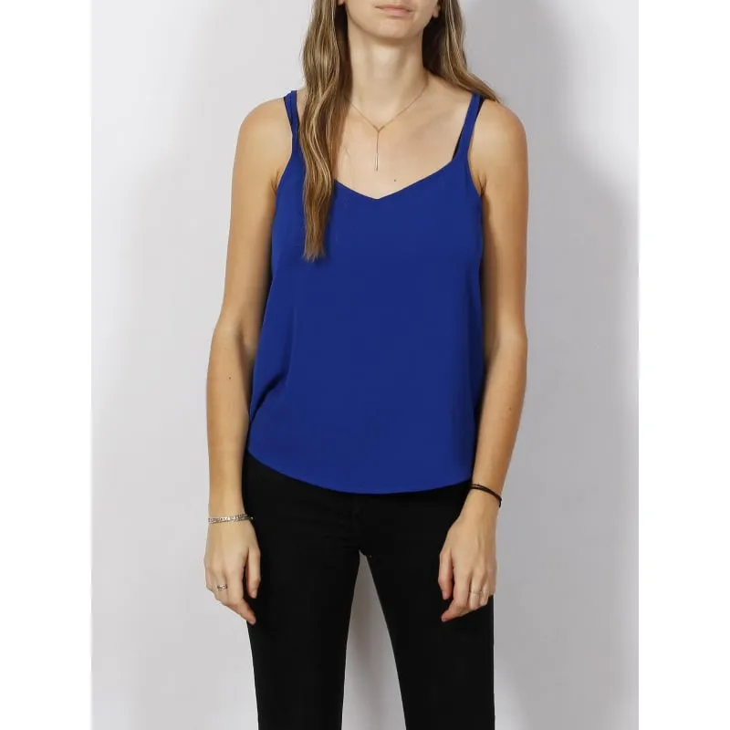 Débardeur chemisier ruffle bleu femme - Salsa | wimod