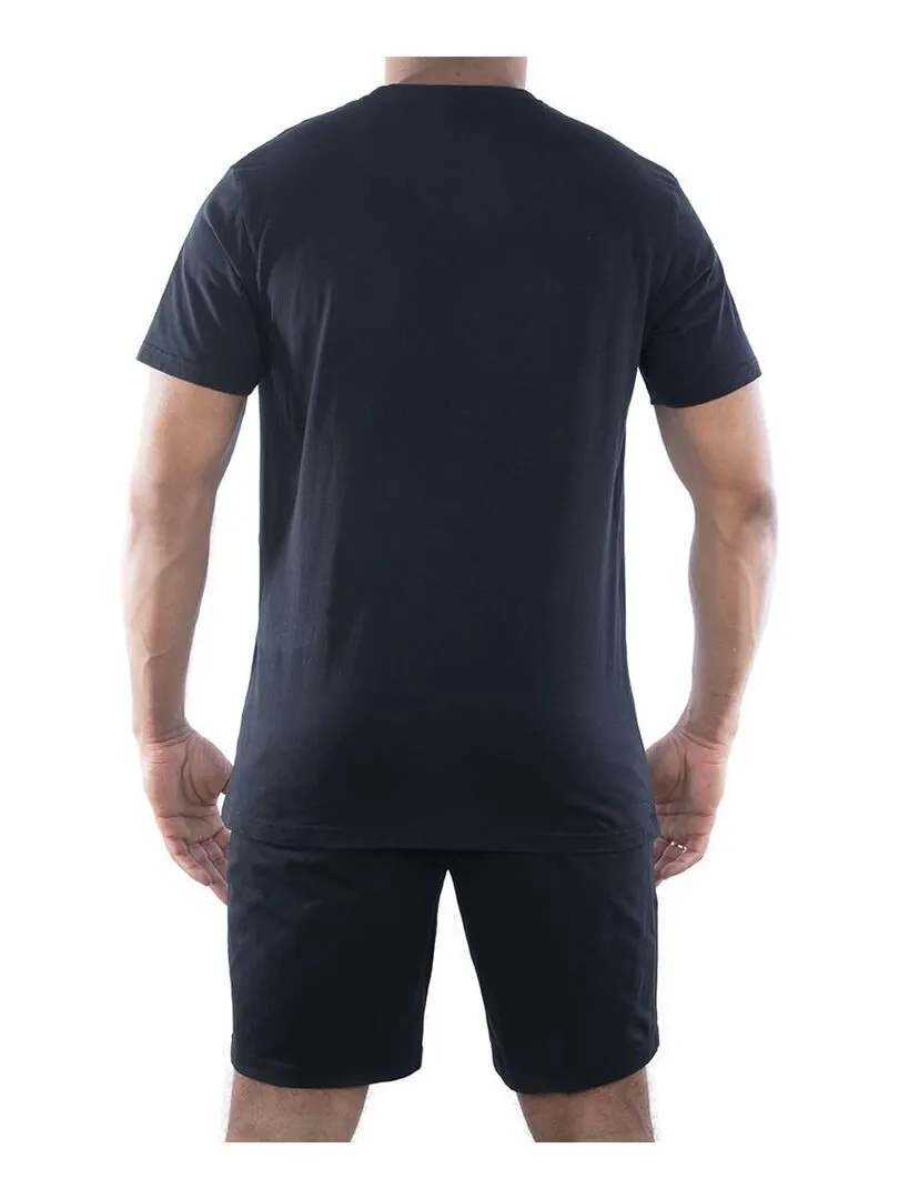 Ensemble homme Pyjama court T-shirt col rond West Serge Blanco - Noir