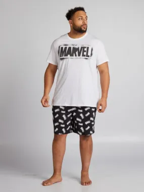 Ensemble pyjama court 'Marvel' t-shirt + short - 2 pièces - Noir